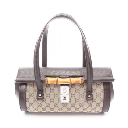 Gucci Handbag Bamboo GG Canvas Beige Brown