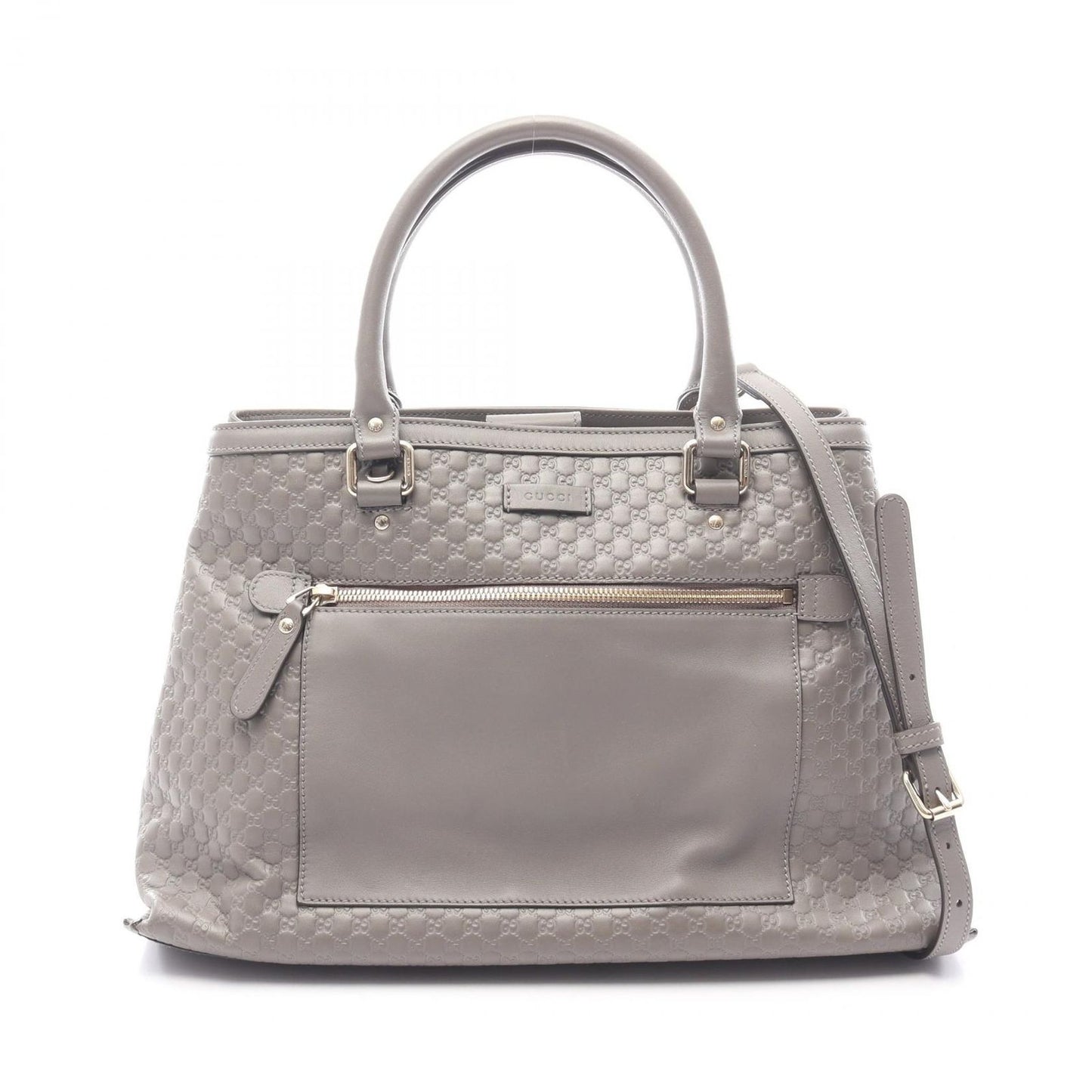 Gucci Handbag Micro Guccissima 2-Way Gray Leather