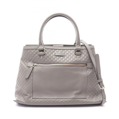 Gucci Handbag Micro Guccissima 2-Way Gray Leather