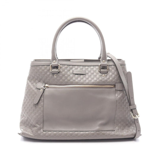 Gucci Handbag Micro Guccissima 2-Way Gray Leather