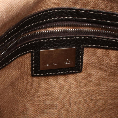 Fendi Shoulder Bag Selleria Zucca Brown Canvas Leather — view 4