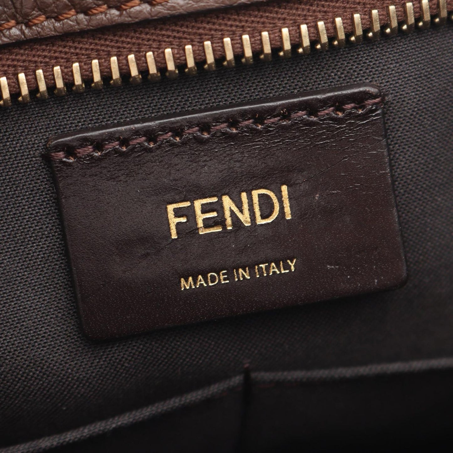 Fendi Tote Zucca Brown Canvas Leather — view 4