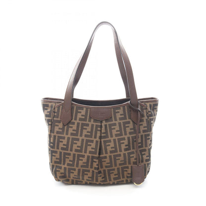 Fendi Tote Zucca Brown Canvas Leather