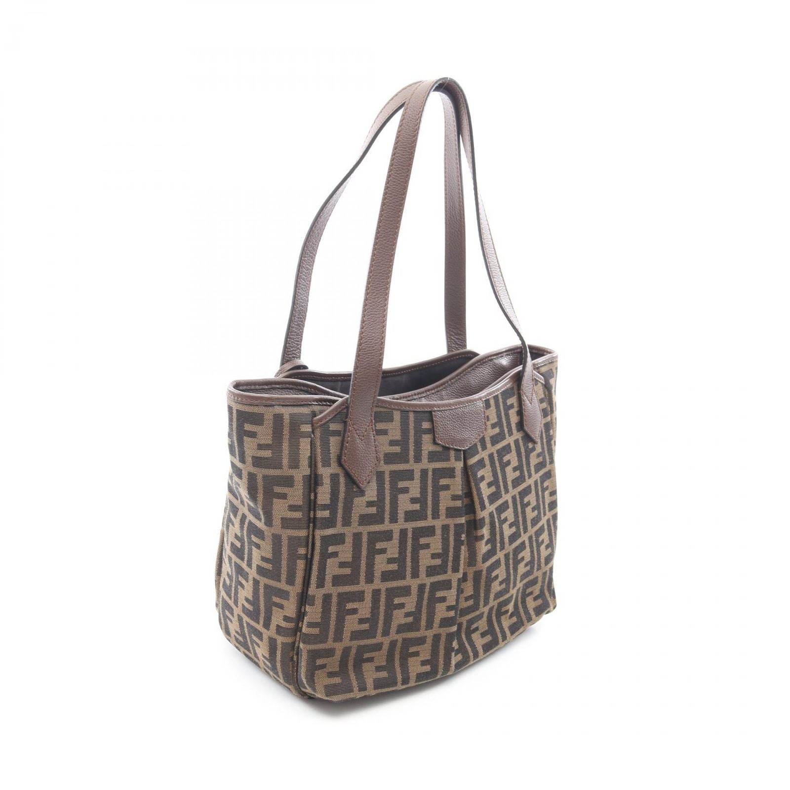 Fendi Tote Zucca Brown Canvas Leather — view 2