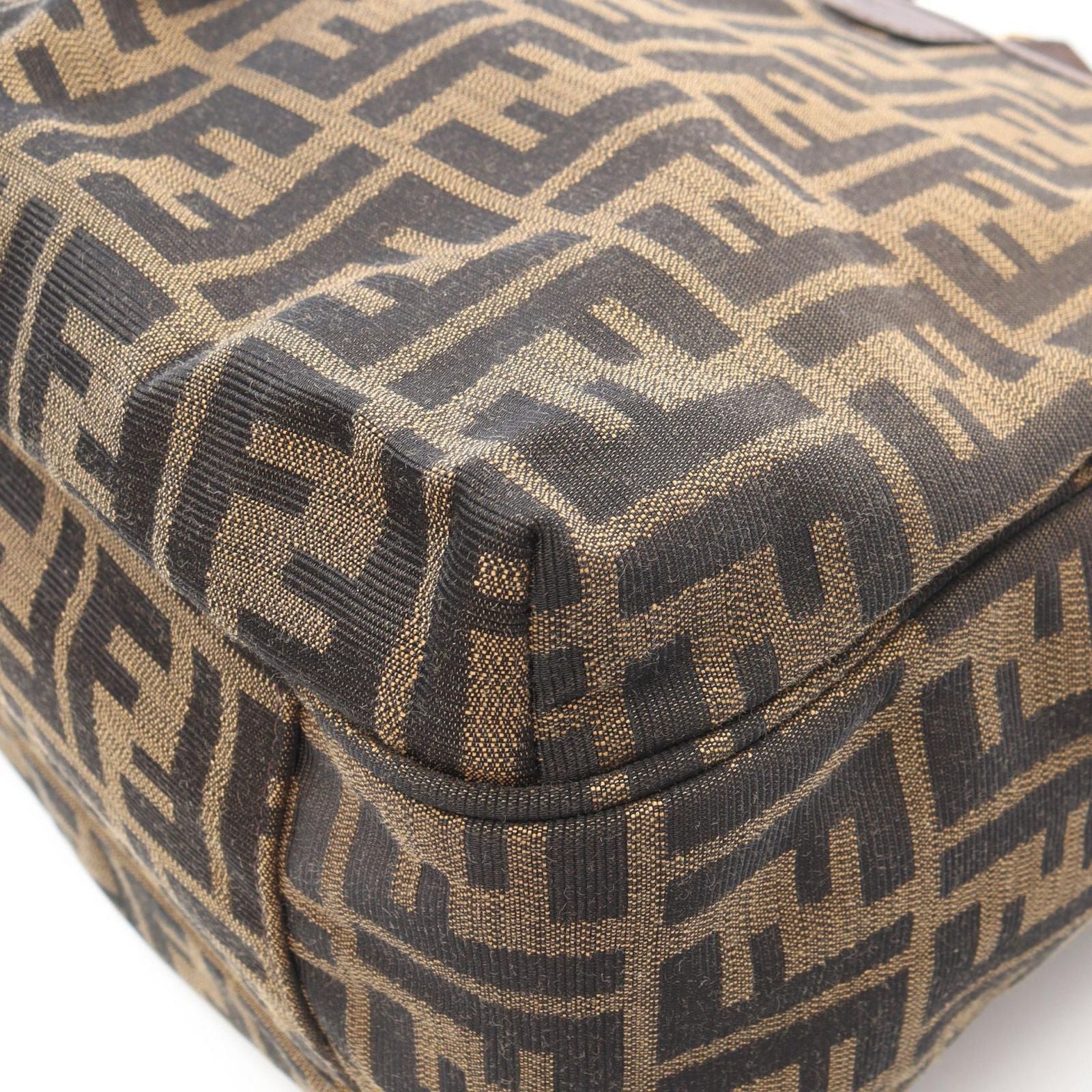 Fendi Tote Zucca Brown Canvas Leather — view 6