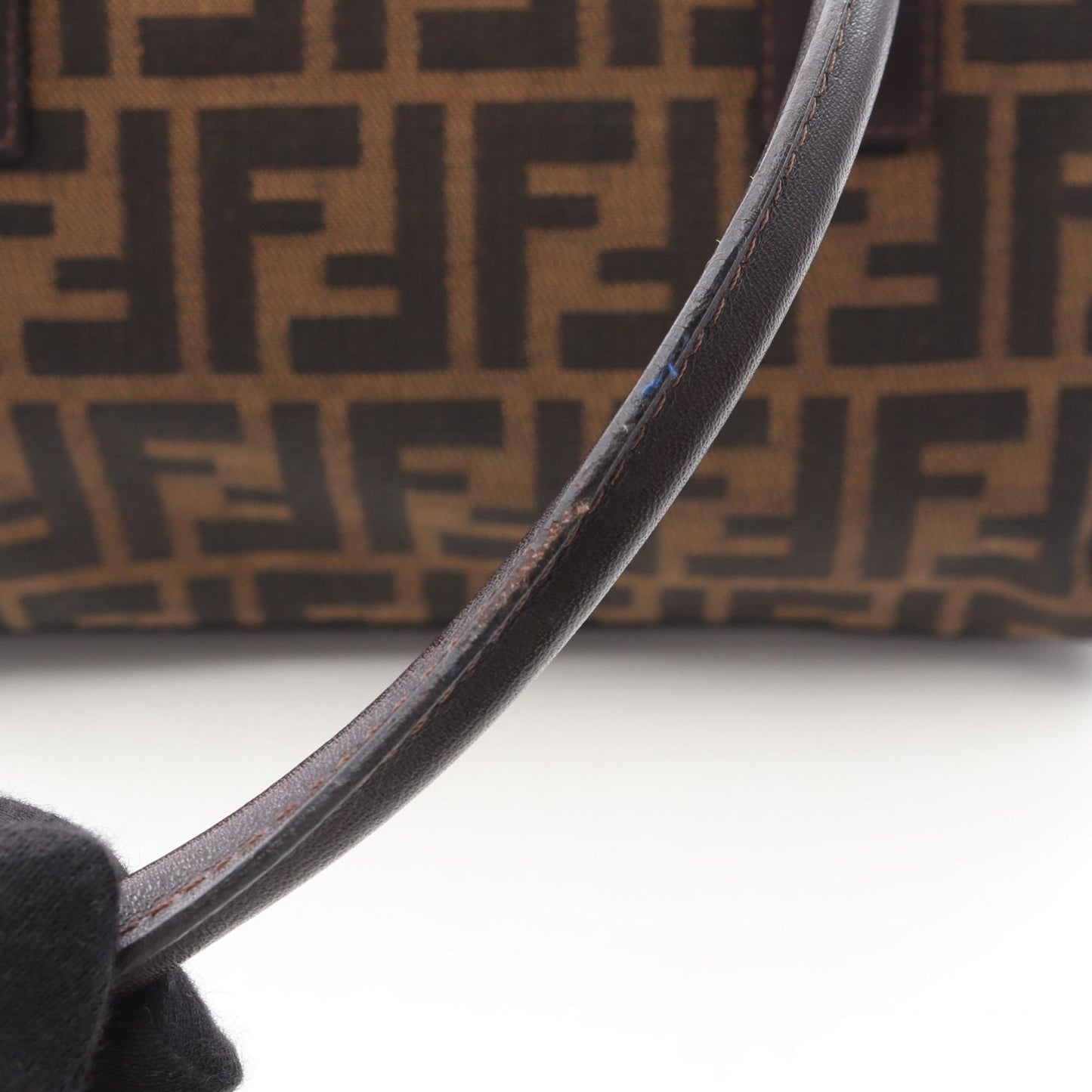 Fendi Handbag Zucca Brown Canvas Leather — view 6