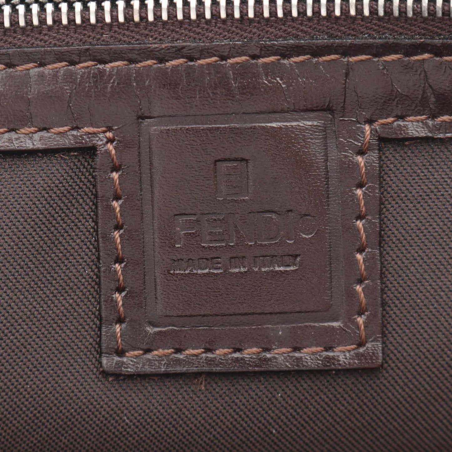Fendi Handbag Zucca Brown Canvas Leather — view 4