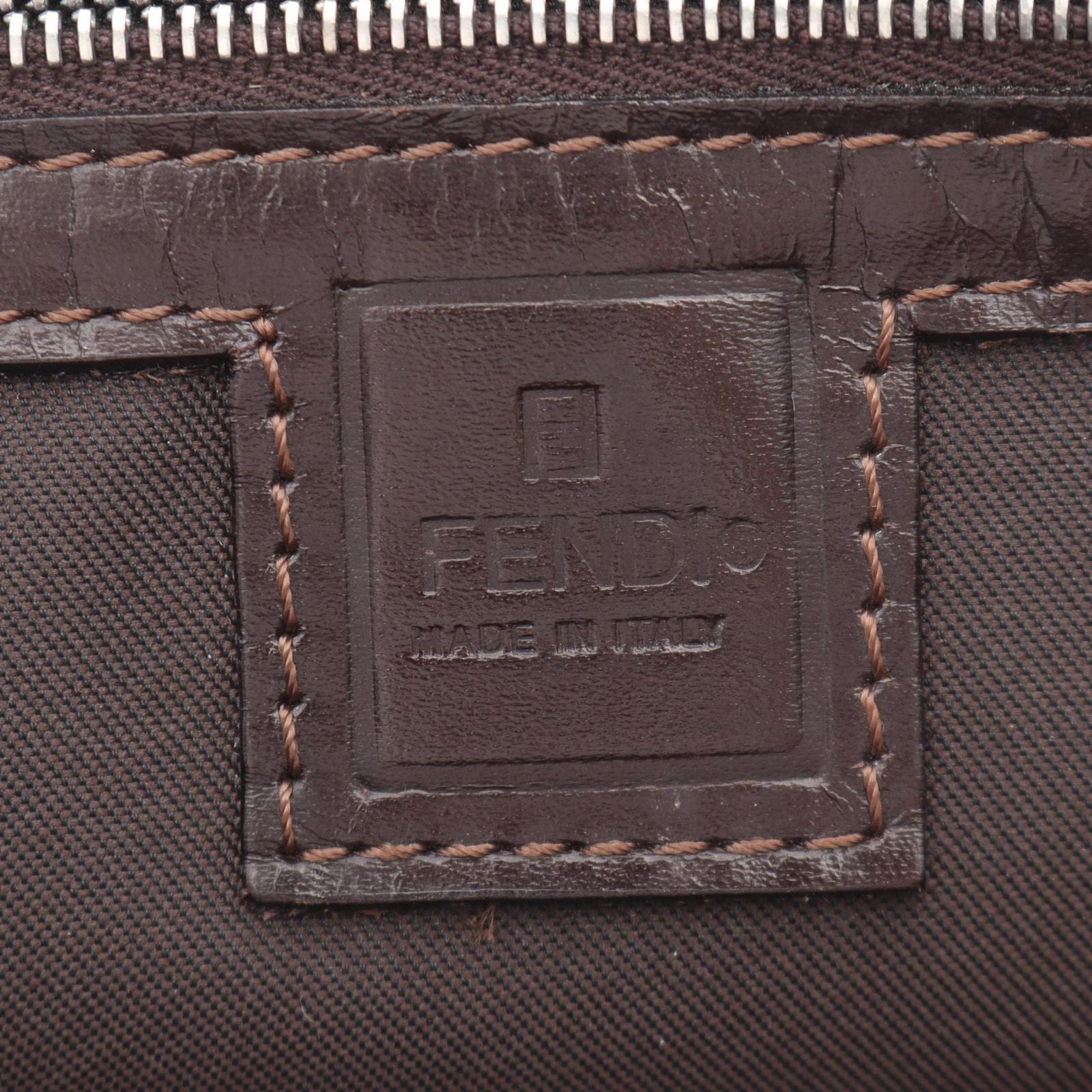 Fendi Handbag Zucca Brown Canvas Leather — view 4