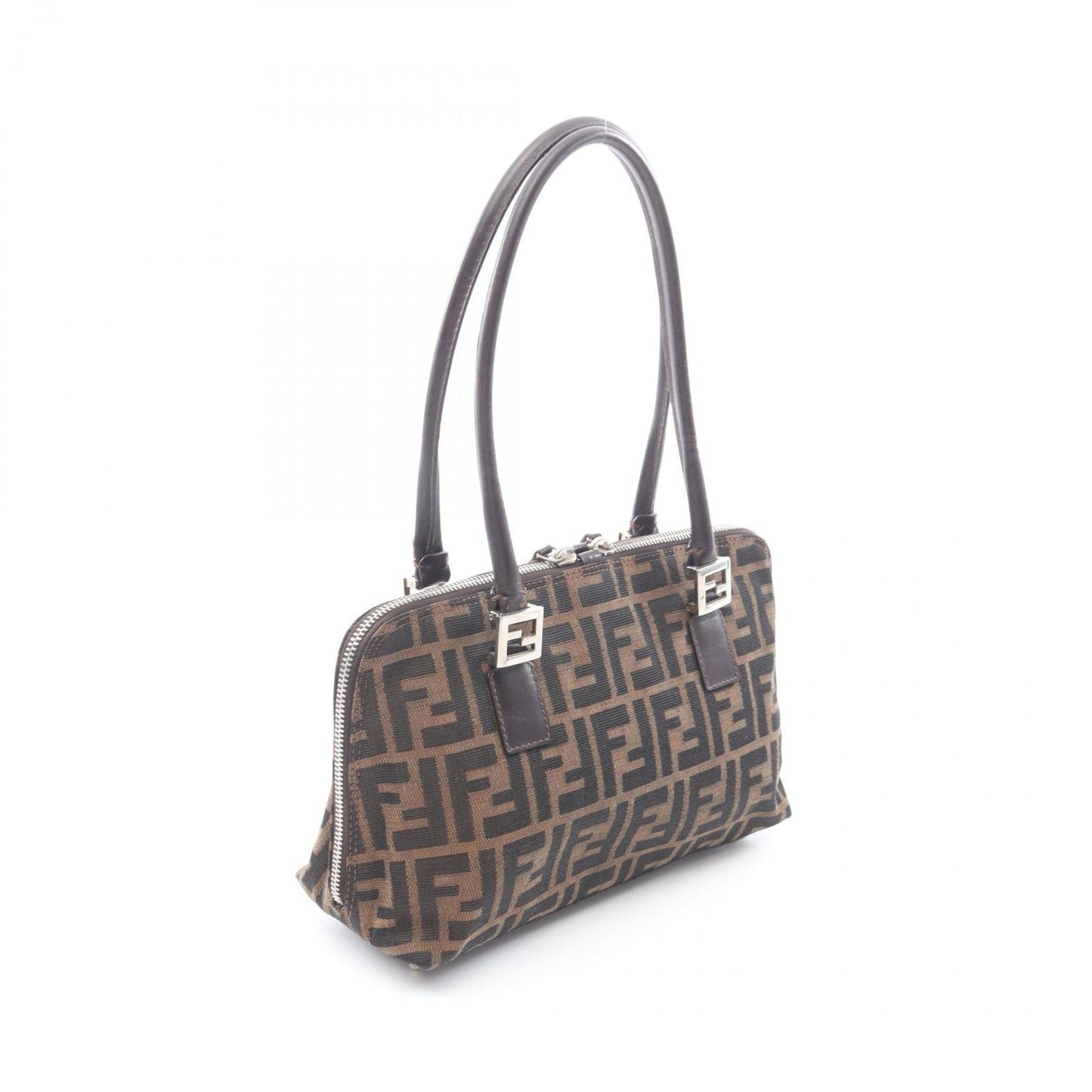 Fendi Handbag Zucca Brown Canvas Leather — view 2