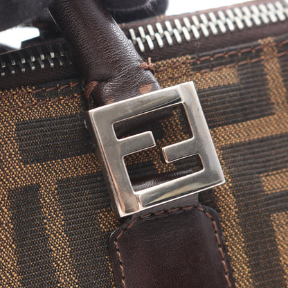 Fendi Handbag Zucca Brown Canvas Leather — view 8
