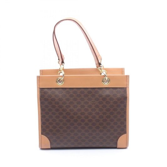 Celine Handbag Macadam Dark Brown Canvas Leather