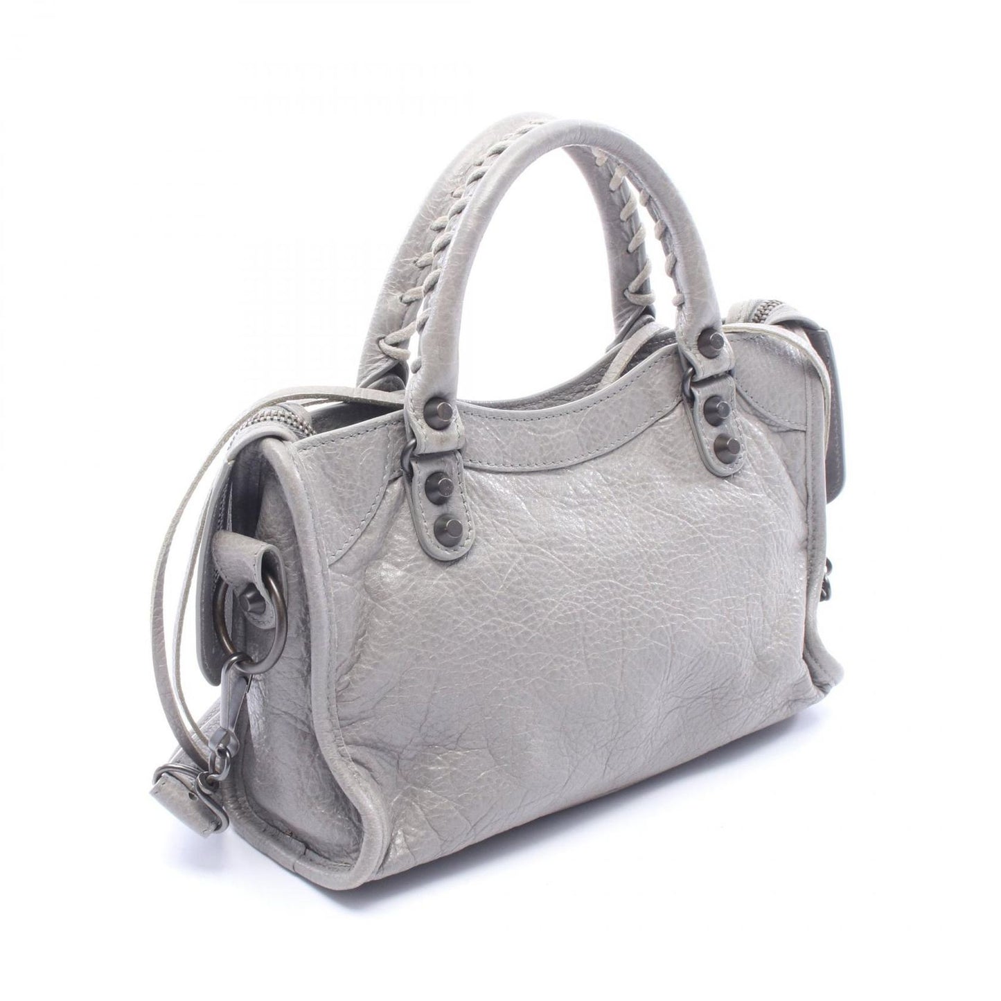 Balenciaga Handbag Classic Mini City 2-Way Gray Leather Bag — view 2