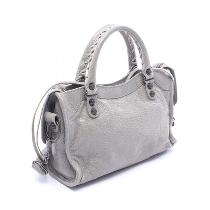 Balenciaga Handbag Classic Mini City 2-Way Gray Leather Bag — view 2
