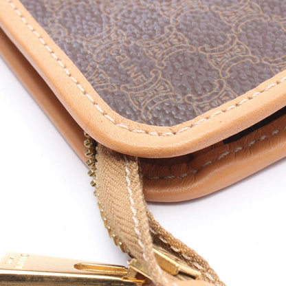 Celine Clutch Macadam Dark Brown Canvas Leather — view 5
