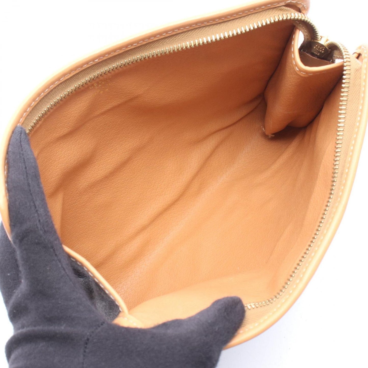 Celine Clutch Macadam Dark Brown Canvas Leather — view 3
