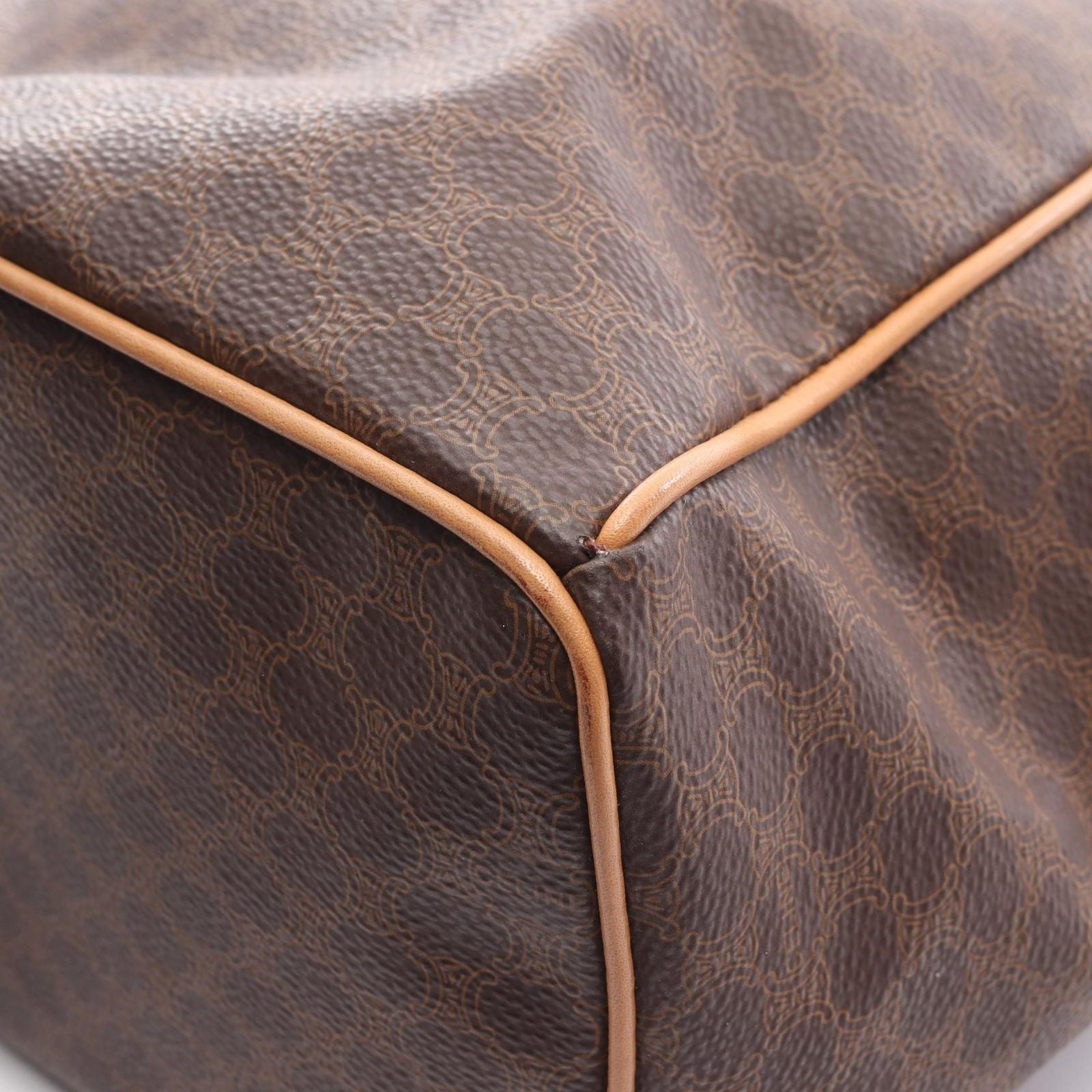 Celine Backpack Macadam Dark Brown Canvas Leather — view 7