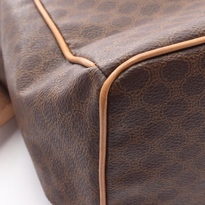 Celine Backpack Macadam Dark Brown Canvas Leather — view 6