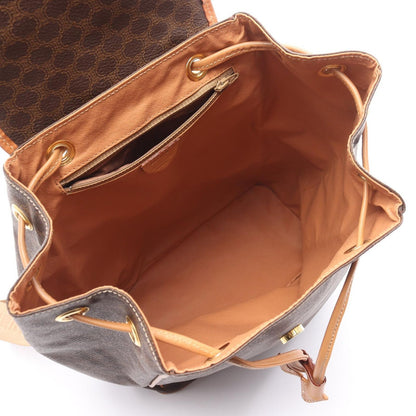 Celine Backpack Macadam Dark Brown Canvas Leather — view 3