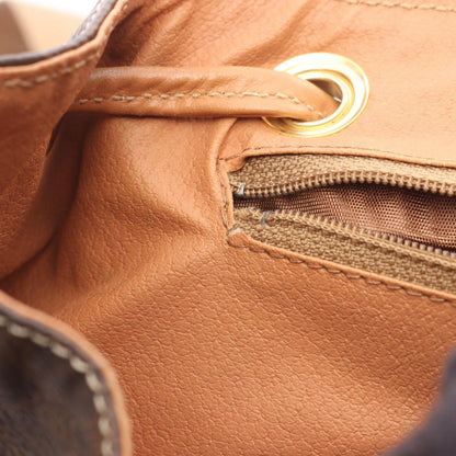 Celine Backpack Macadam Dark Brown Canvas Leather — view 5