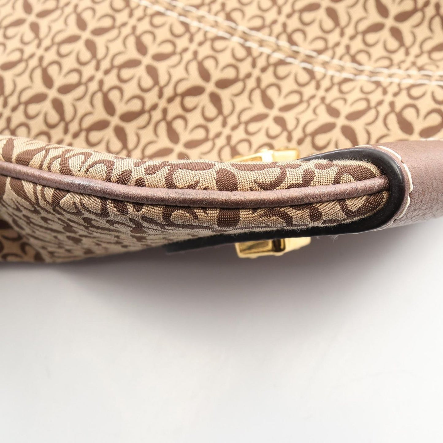 Loewe Shoulder Bag Anagram Brown Canvas Leather — view 7