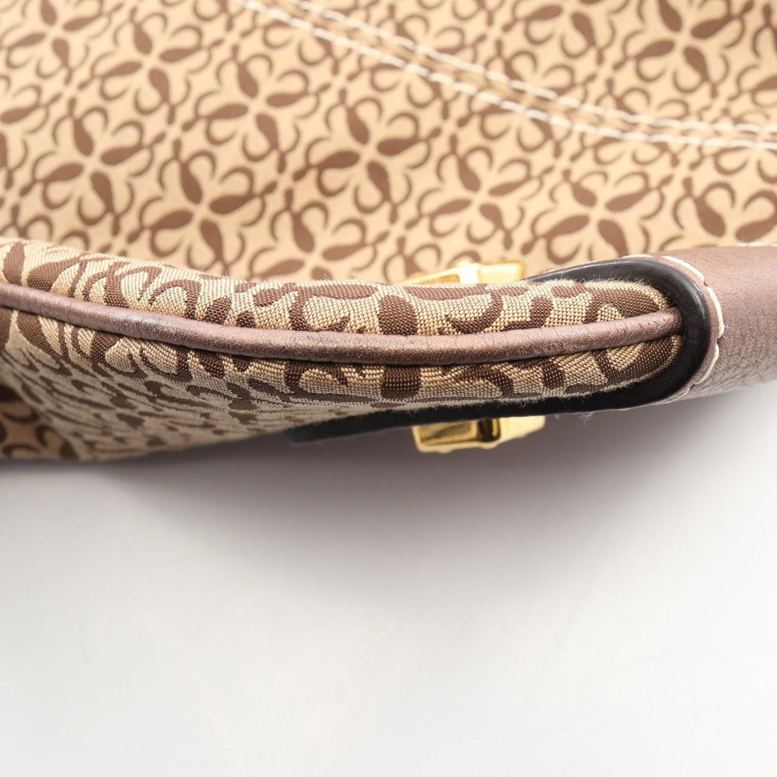 Loewe Shoulder Bag Anagram Brown Canvas Leather — view 7
