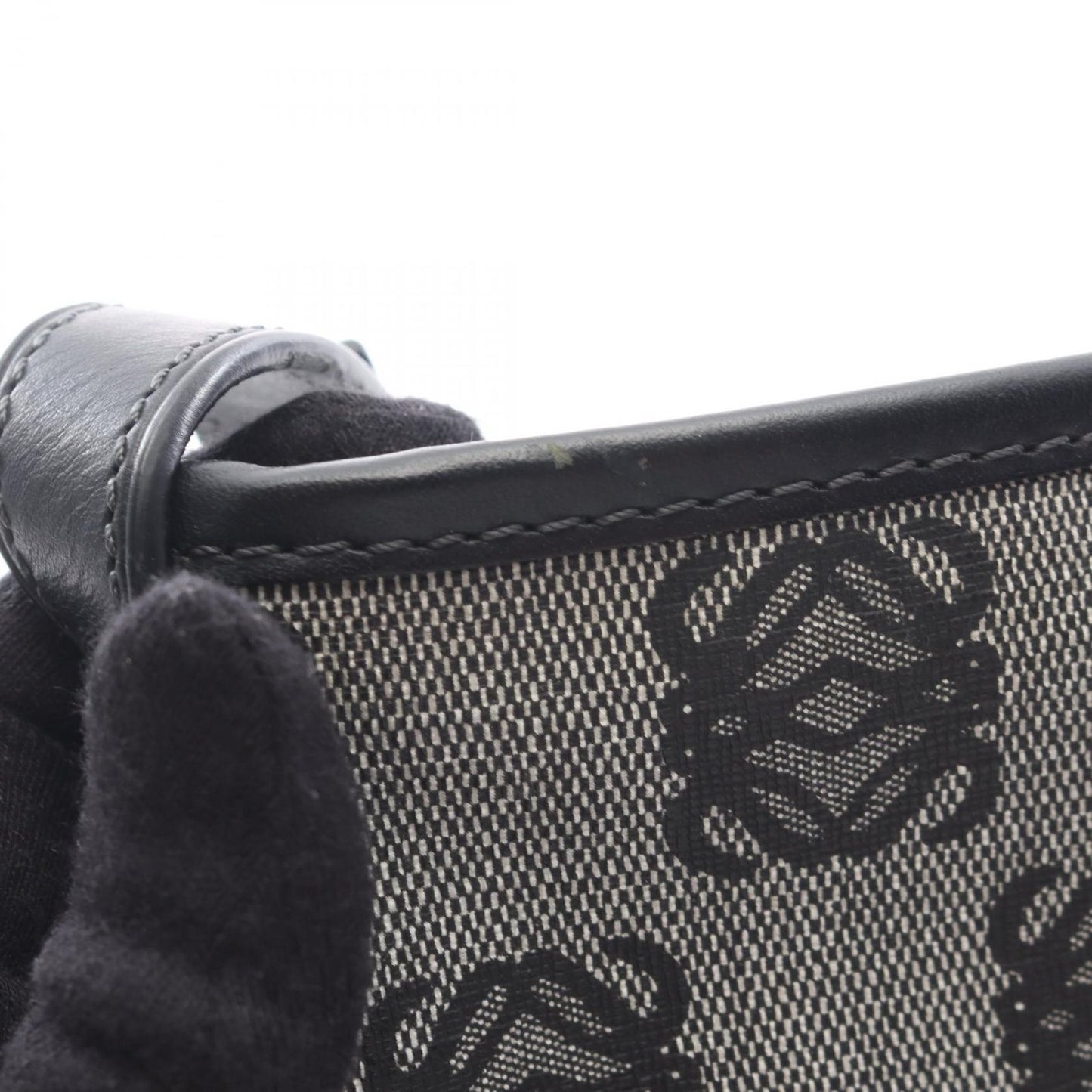 Loewe Shoulder Bag Anagram Gray Black Canvas Leather — view 8