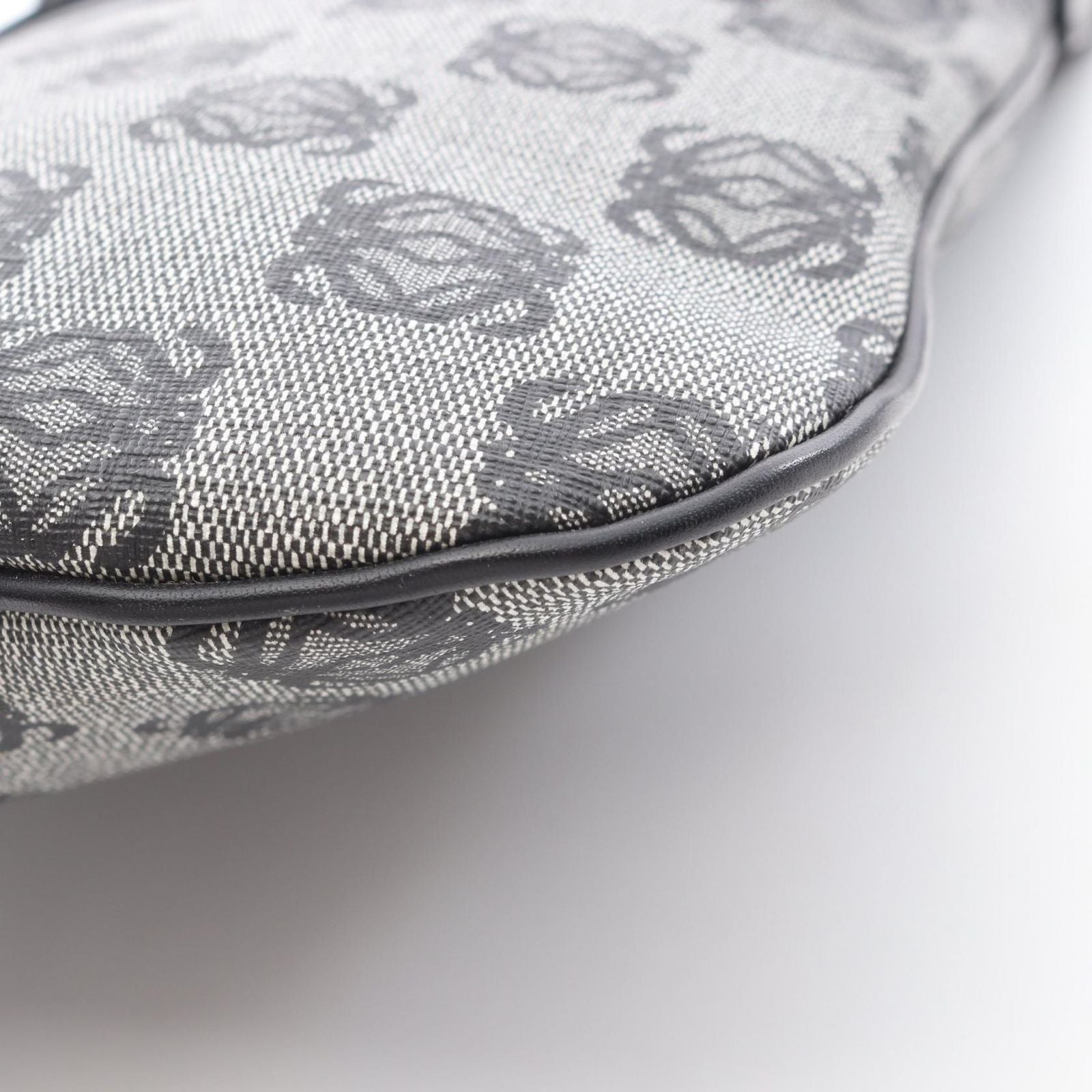 Loewe Shoulder Bag Anagram Gray Black Canvas Leather — view 7
