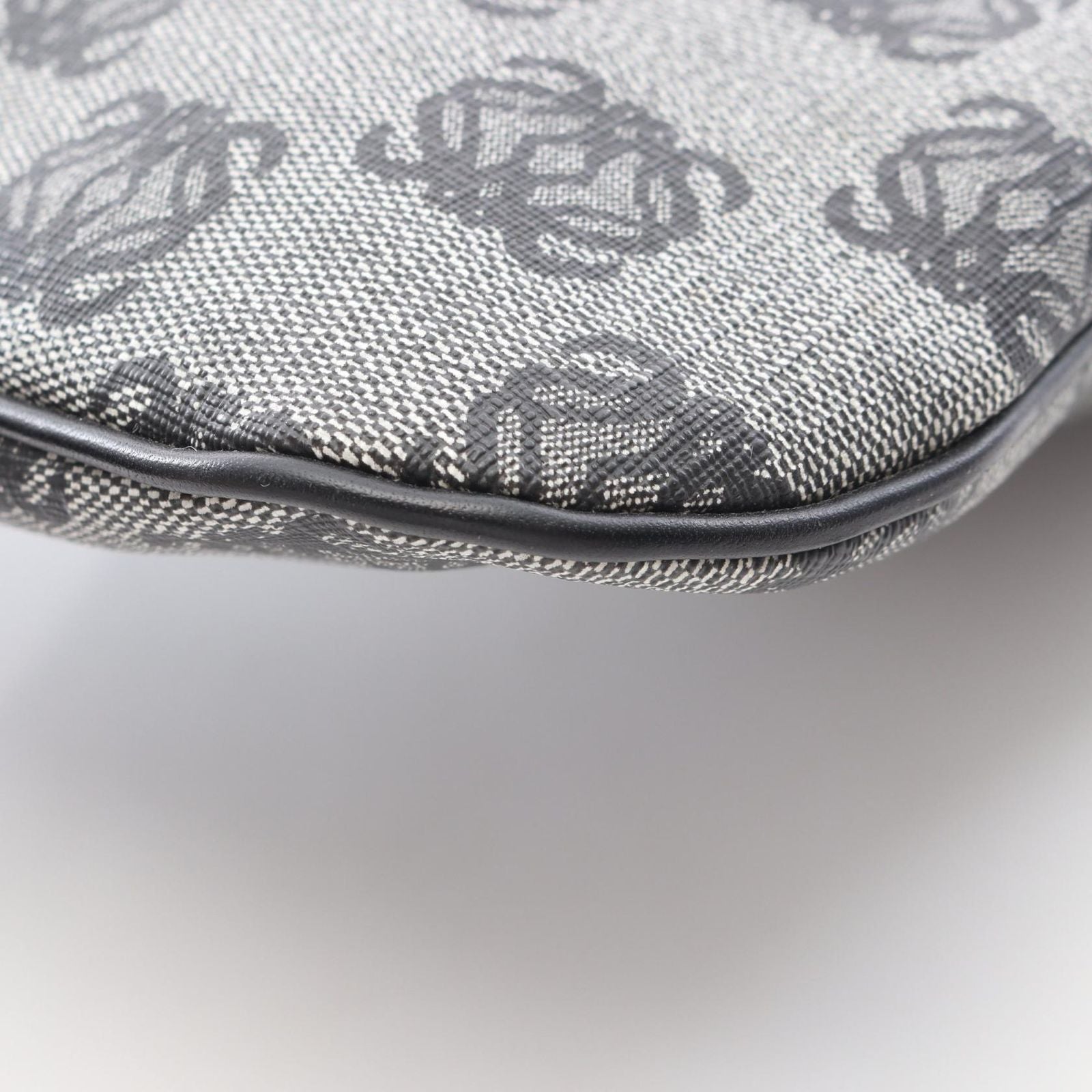 Loewe Shoulder Bag Anagram Gray Black Canvas Leather — view 6