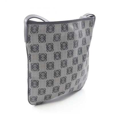 Loewe Shoulder Bag Anagram Gray Black Canvas Leather — view 2