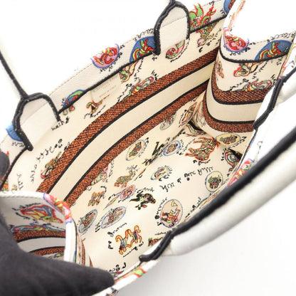 Dior Tote Book Niki Saint Phalle White Orange Black Canvas — view 3