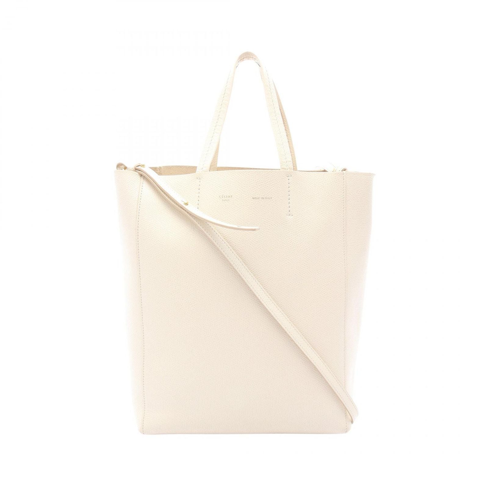 Celine Tote Vertical Small Cover 2-Way White Leather