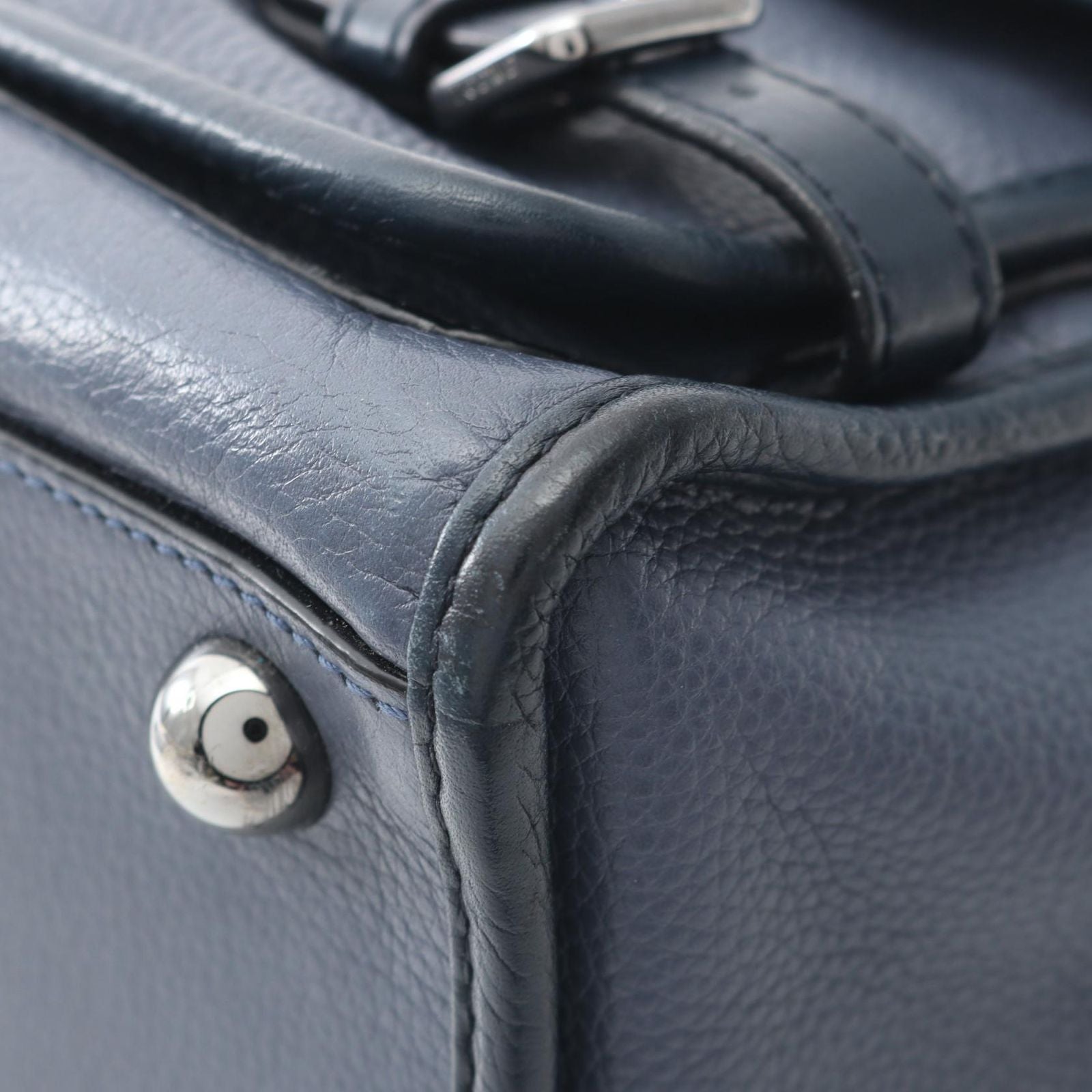 Loewe Handbag Cruz 2-Way Dark Blue Leather Shoulder — view 6