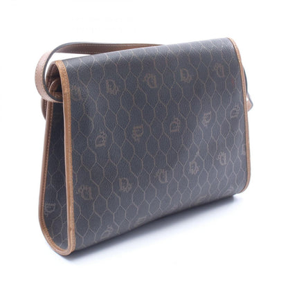 Dior Shoulder Bag Honeycomb Dark Brown Canvas Leather — view 2