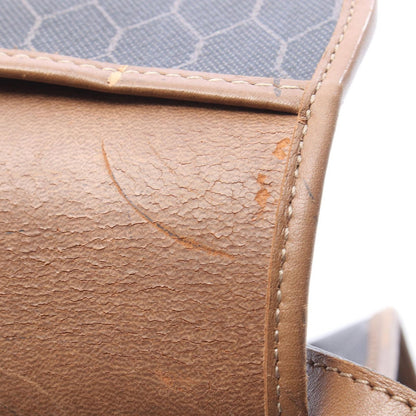 Dior Shoulder Bag Honeycomb Dark Brown Canvas Leather — view 7