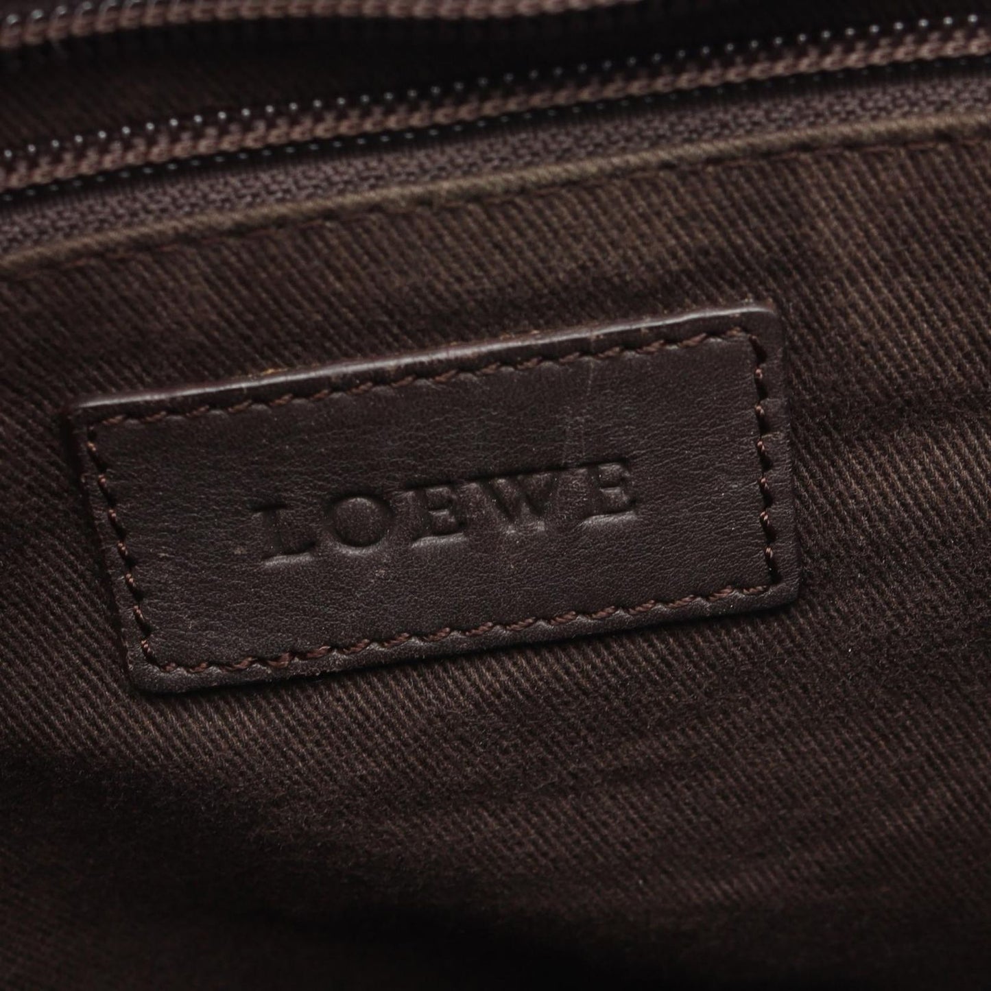 Loewe Shoulder Bag Anagram Dark Brown Canvas Leather — view 4
