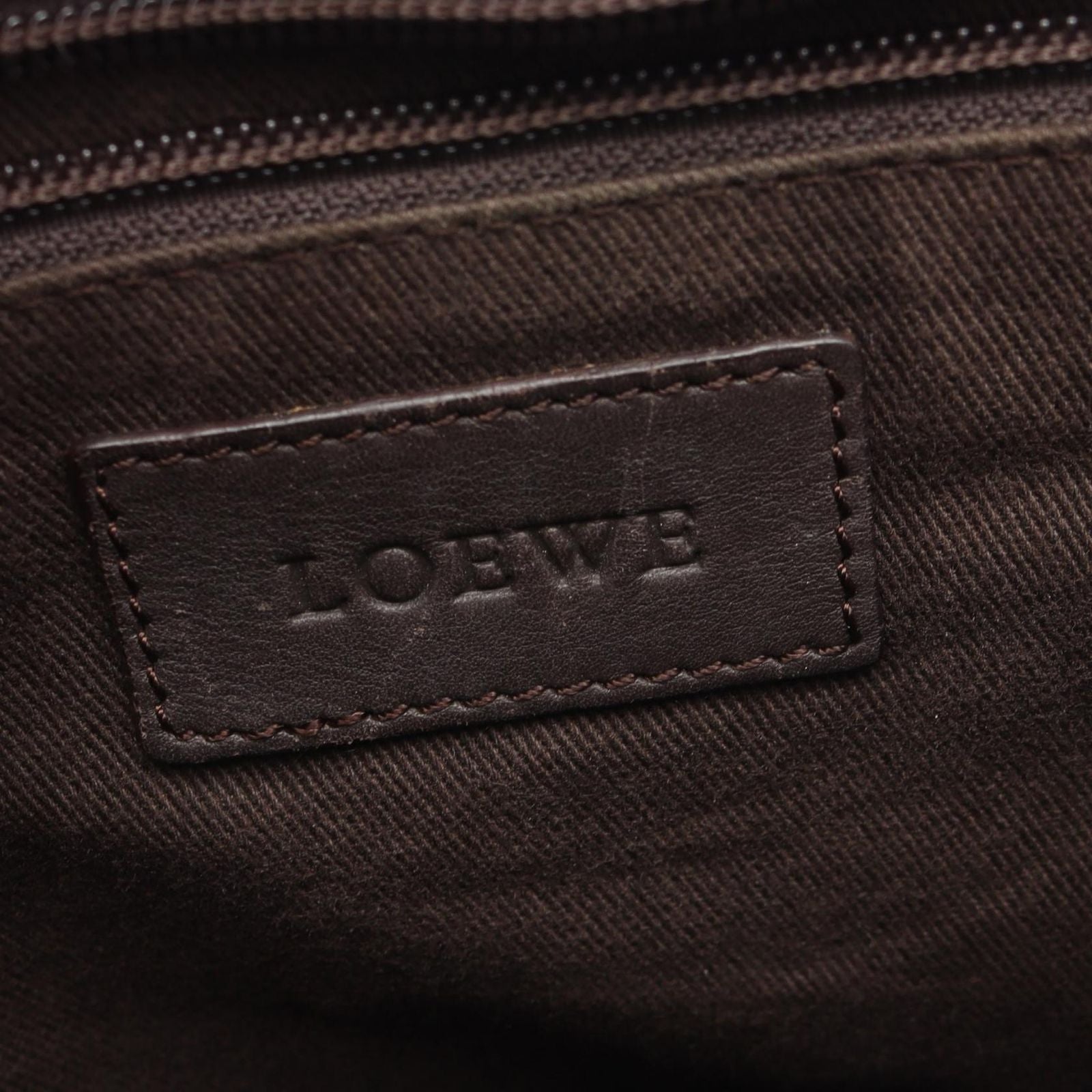 Loewe Shoulder Bag Anagram Dark Brown Canvas Leather — view 4