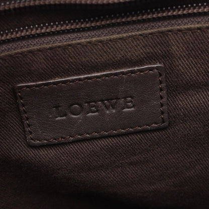 Loewe Shoulder Bag Anagram Dark Brown Canvas Leather — view 4
