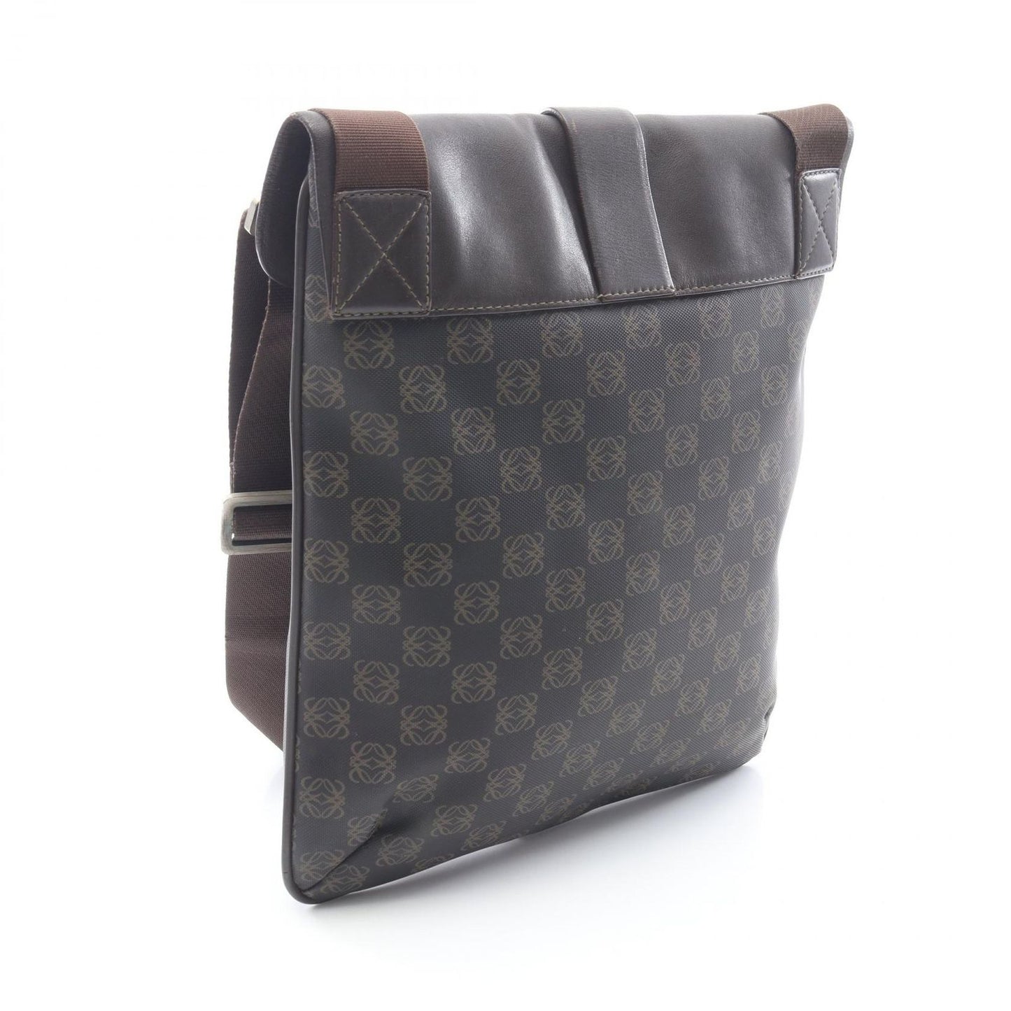 Loewe Shoulder Bag Anagram Dark Brown Canvas Leather — view 2