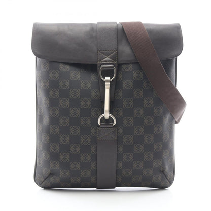 Loewe Shoulder Bag Anagram Dark Brown Canvas Leather