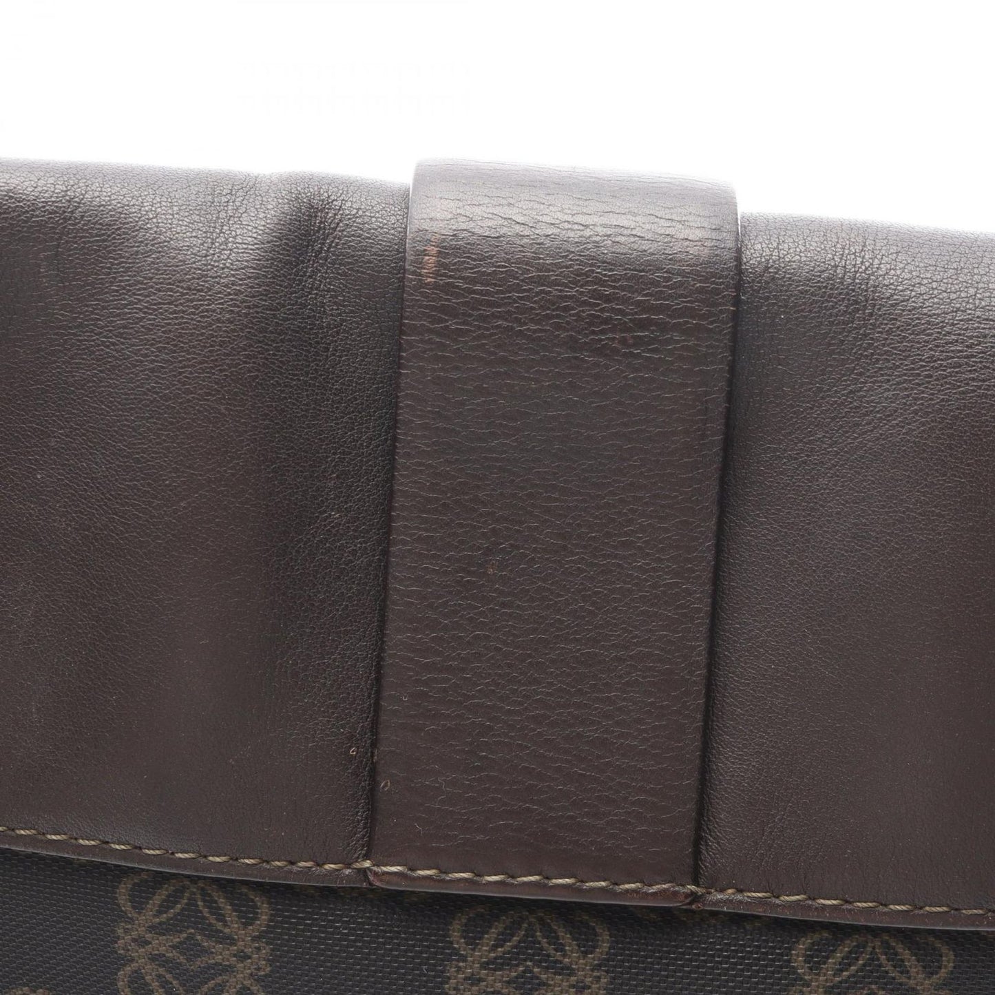 Loewe Shoulder Bag Anagram Dark Brown Canvas Leather — view 9