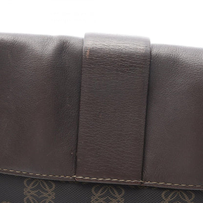 Loewe Shoulder Bag Anagram Dark Brown Canvas Leather — view 9