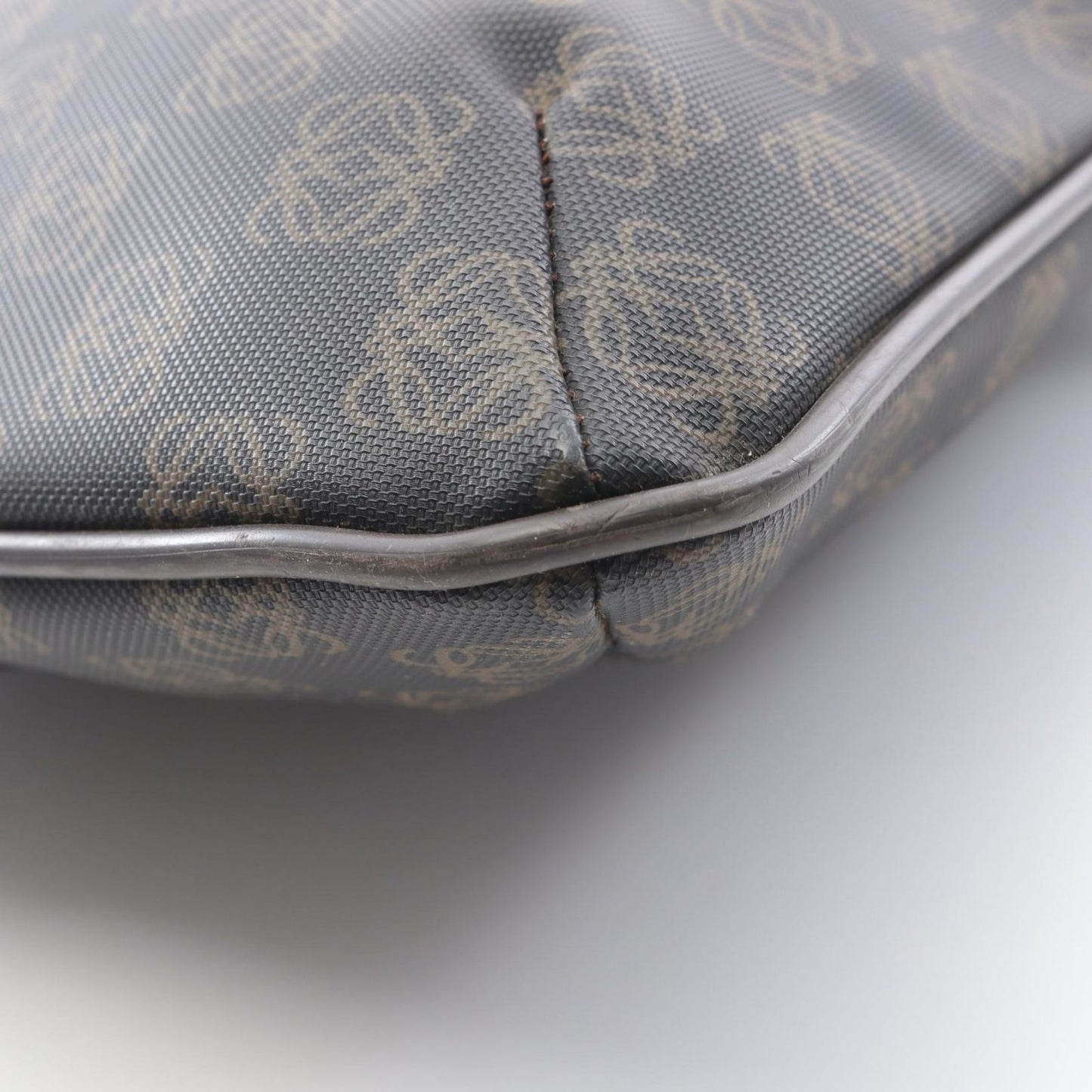 Loewe Shoulder Bag Anagram Dark Brown Canvas Leather — view 6