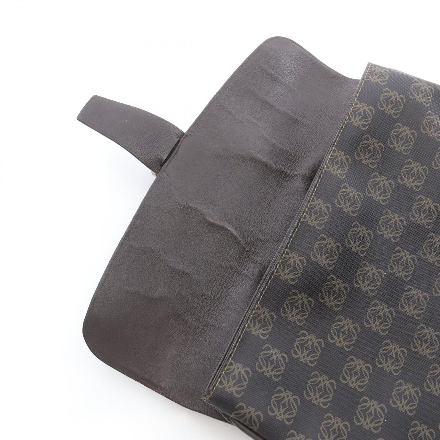 Loewe Shoulder Bag Anagram Dark Brown Canvas Leather — view 8