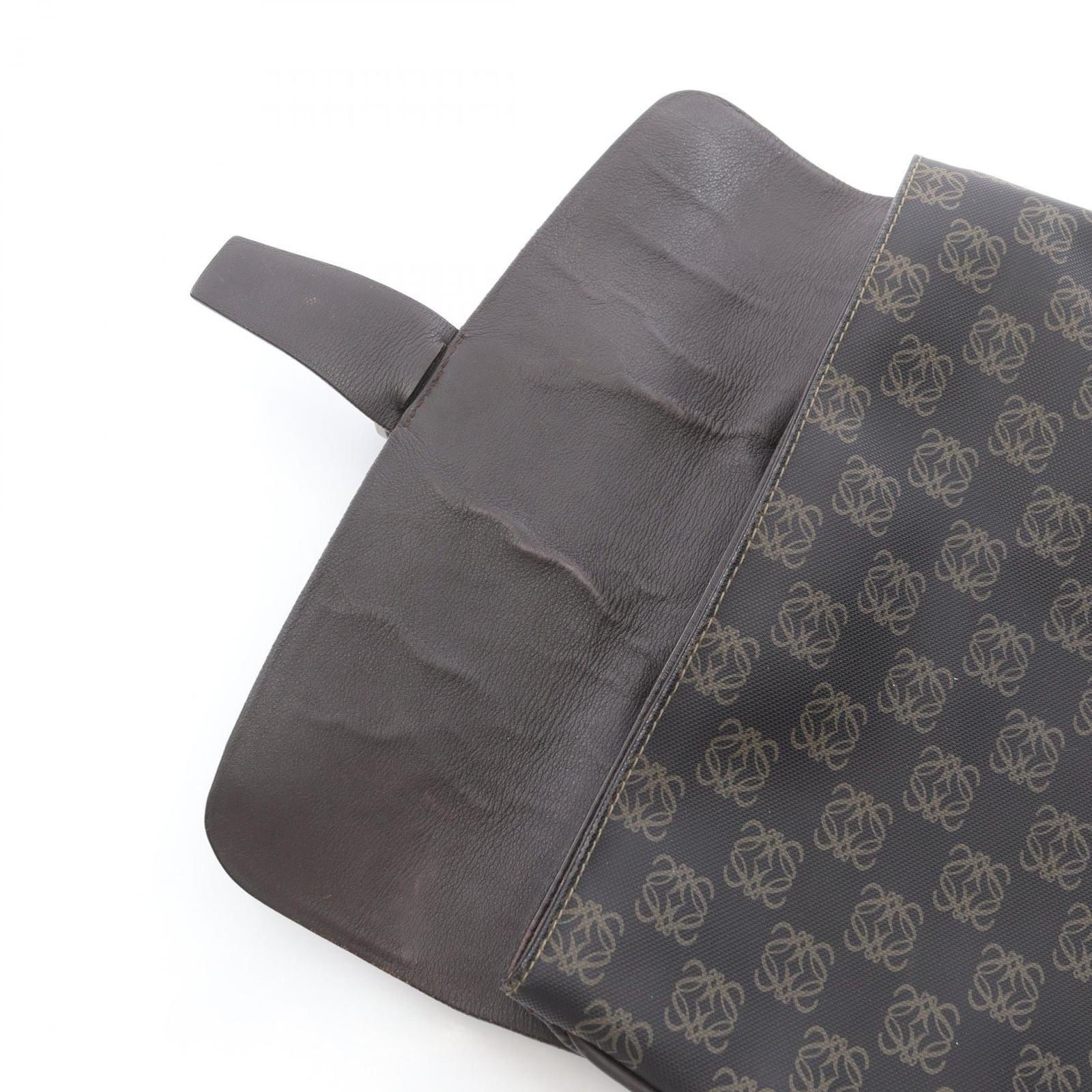 Loewe Shoulder Bag Anagram Dark Brown Canvas Leather — view 8