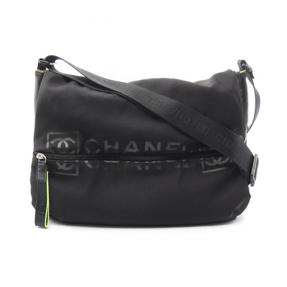 Chanel Shoulder Bag Sports Line CC Logo Black Nylon Rubber