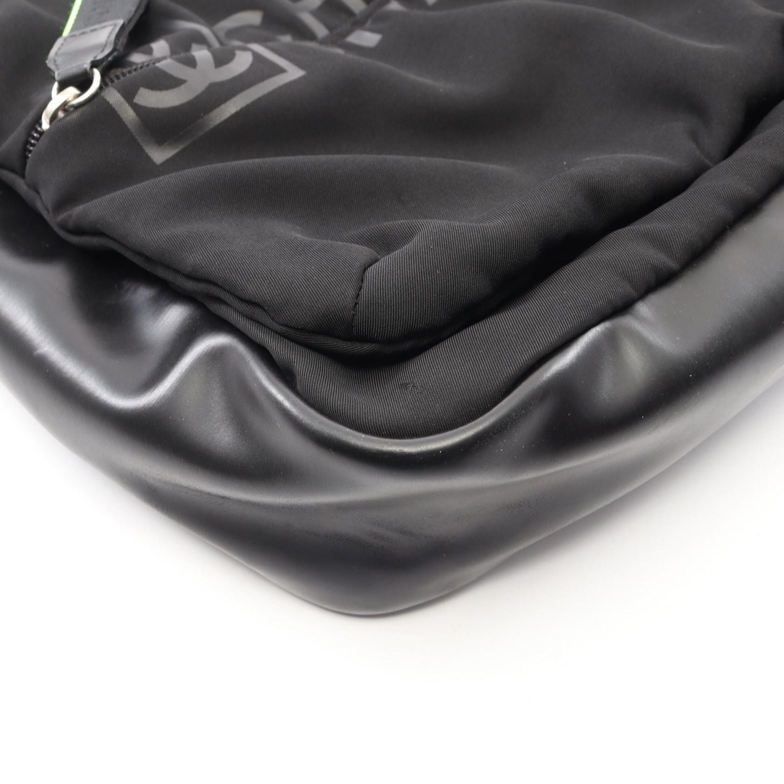 Chanel Shoulder Bag Sports Line CC Logo Black Nylon Rubber — view 7