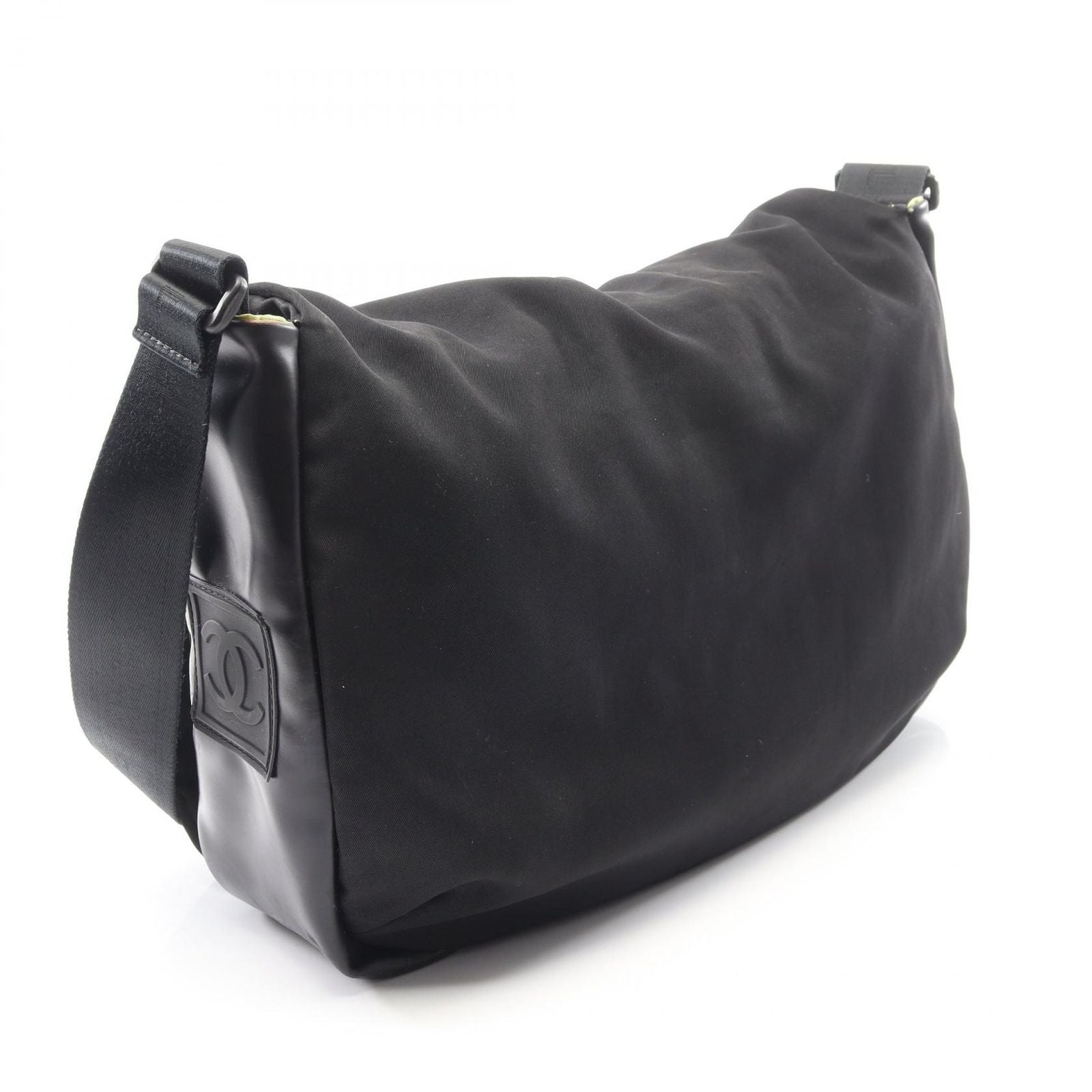 Chanel Shoulder Bag Sports Line CC Logo Black Nylon Rubber — view 2