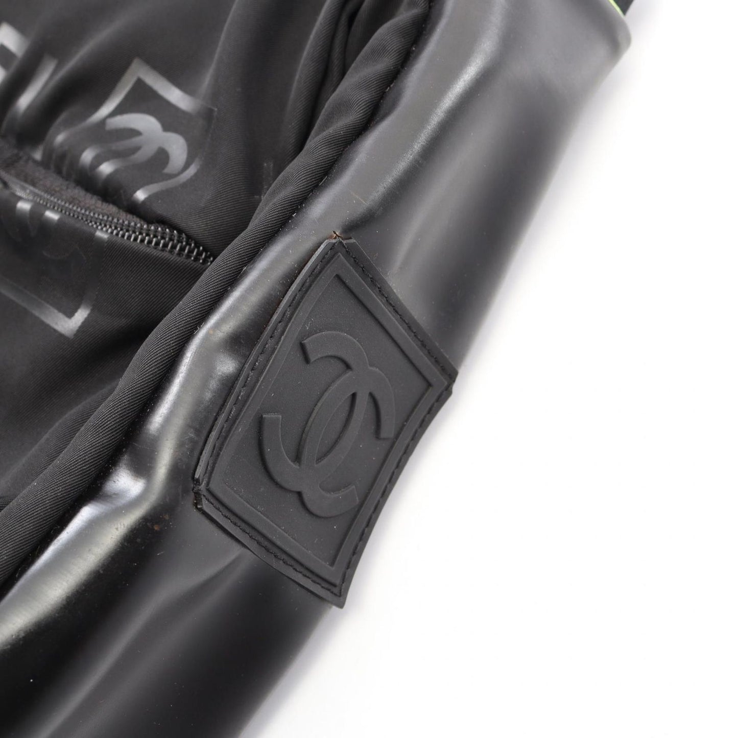 Chanel Shoulder Bag Sports Line CC Logo Black Nylon Rubber — view 9