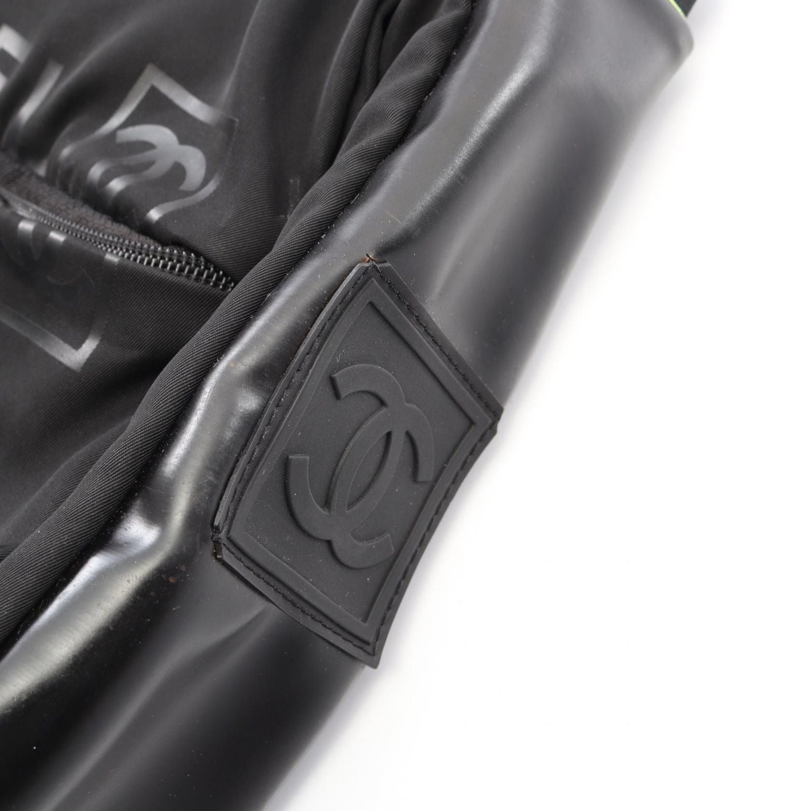Chanel Shoulder Bag Sports Line CC Logo Black Nylon Rubber — view 9