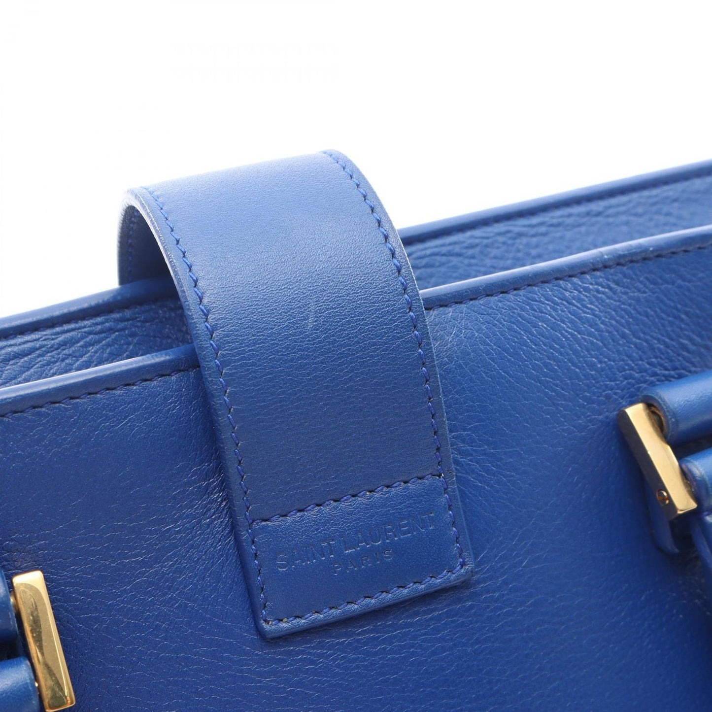 Saint Laurent Paris Handbag Monogram Cabas 2-Way Blue Leather Baby — view 5